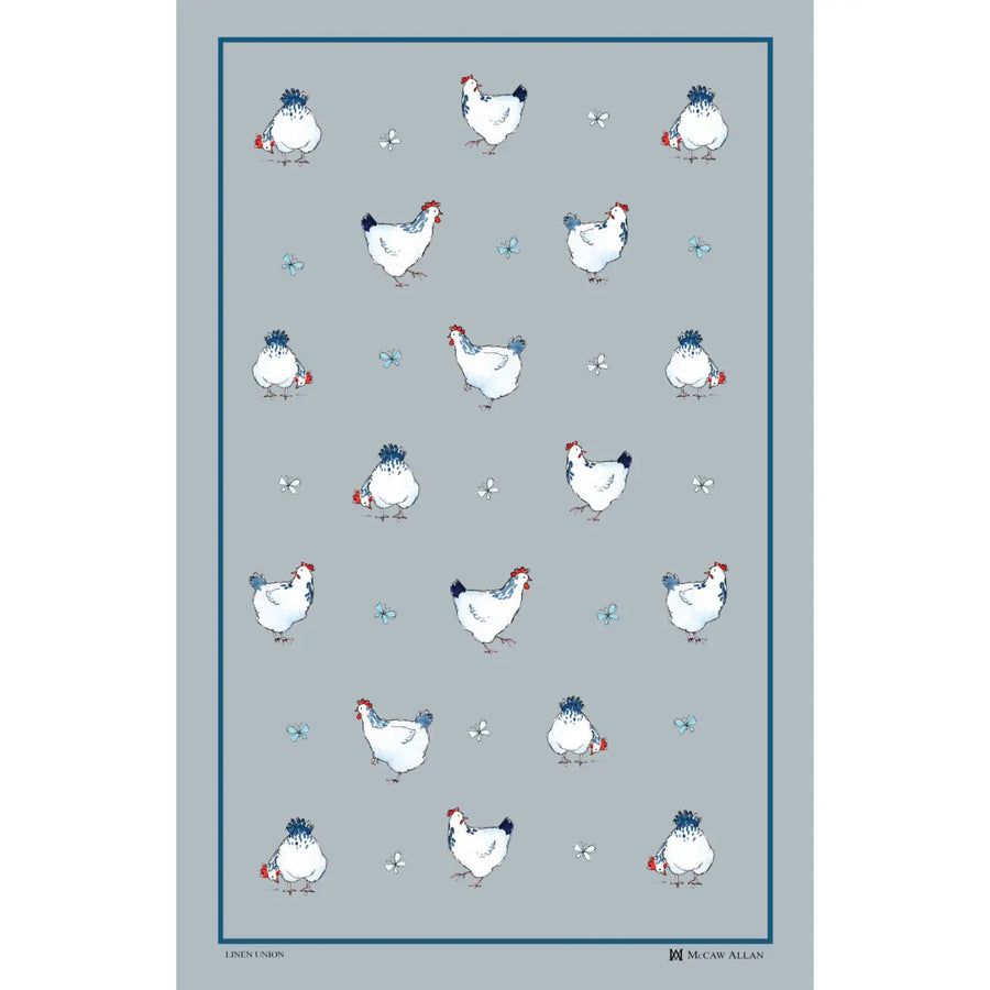 Hen House Linen/Cotton Tea Towel by Samuel Lamont.