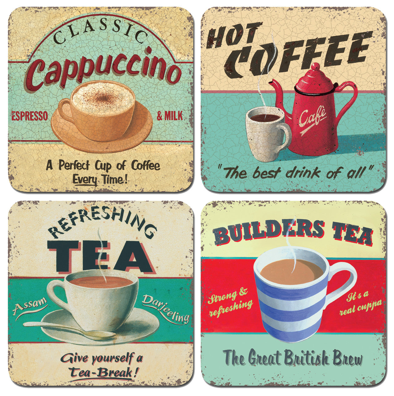 Martin Wiscombe Set of 4 Drinks Coasters.