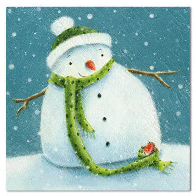 Snowman and His Robin Pack of 6 Christmas Cards