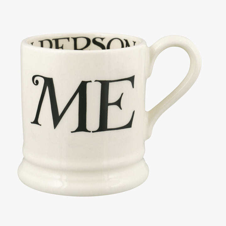 Black Toast You & Me Set of 2 1/2 pint mugs by Emma Bridgewater