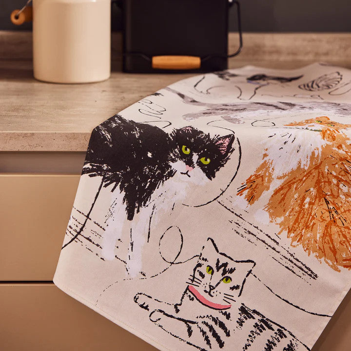 Feline Friends Cotton Tea Towel from Ulster Weavers