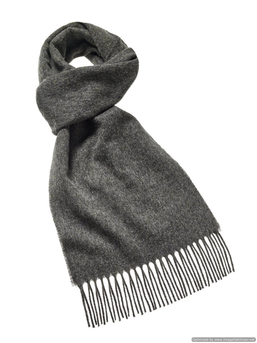 Luxury Gray Merino Lambswool Scarf.