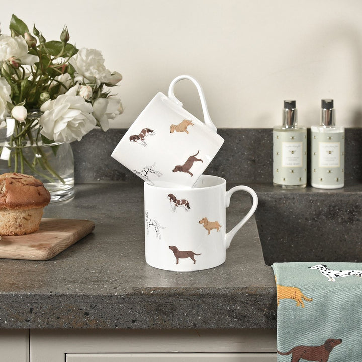 Sophie Allport bone china Fetch Dog mug.
