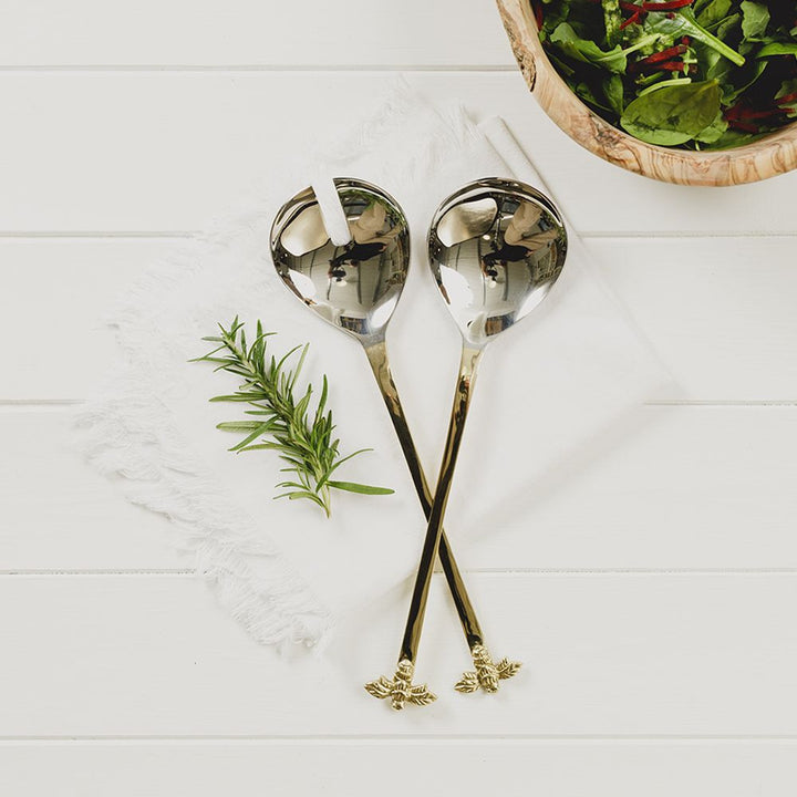Gold Bee Salad Server Set