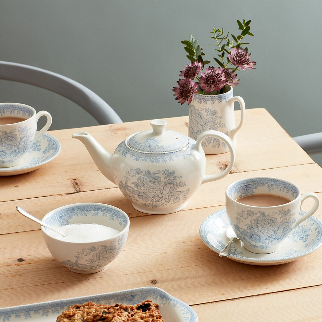 Blue Asiatic Pheasant Teacup and Saucer
