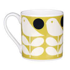 Early Bird Yellow Bone China Mug by Orla Kiely