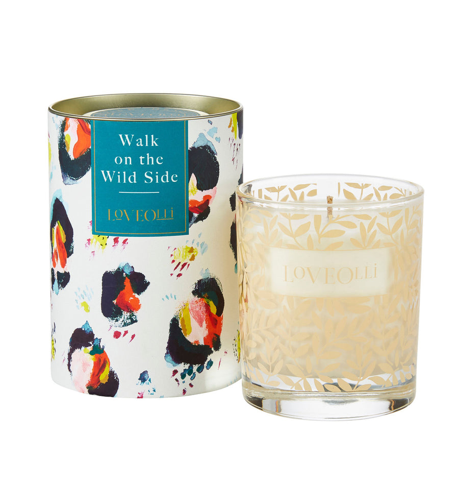 Love Olli Walk on the Wild Side scented candle in glass. Hand poured in the UK.