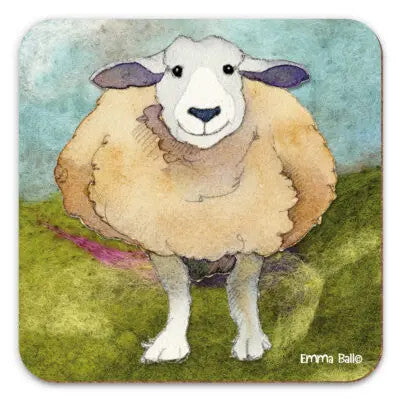 Happy Sheep Coaster by Emma Ball