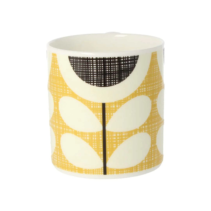 Scribble Sunflower Yellow Bone China Mug by Orla Kiely