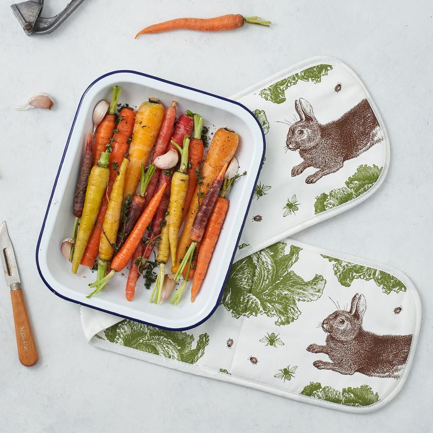 Thornback & Peel 100% cotton Rabbit & Cabbage Double Oven Glove