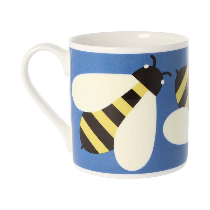 Busy Bee Blue Bone China Mug by Orla Kiely