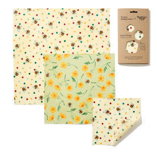 Emma Bridgewater Bees & Buttercup Beeswax Wraps - Pack of 3