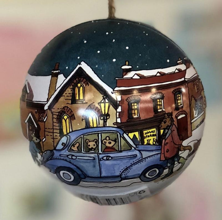 Emma Bridgewater Winter Scene Baubles - Blue Car