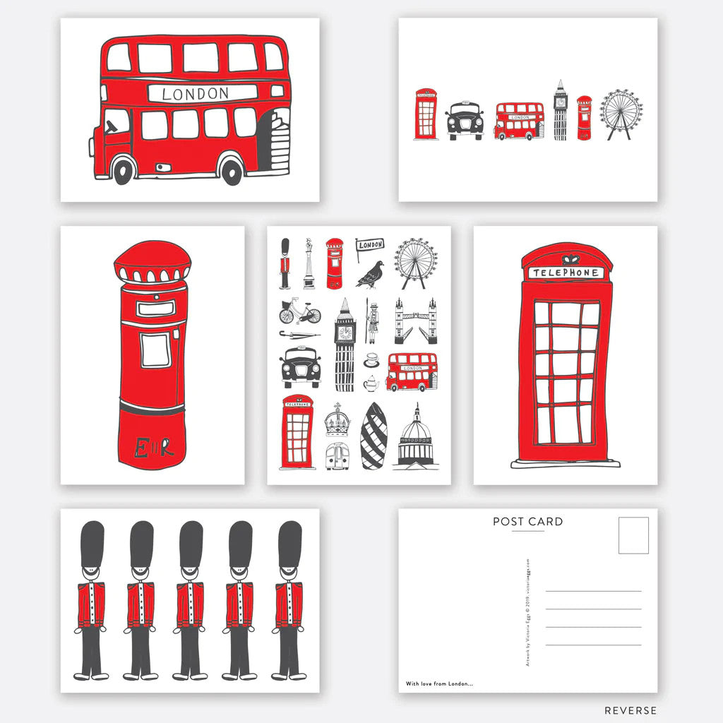 Simply London Pack of 6 Postcards from Victoria Eggs.