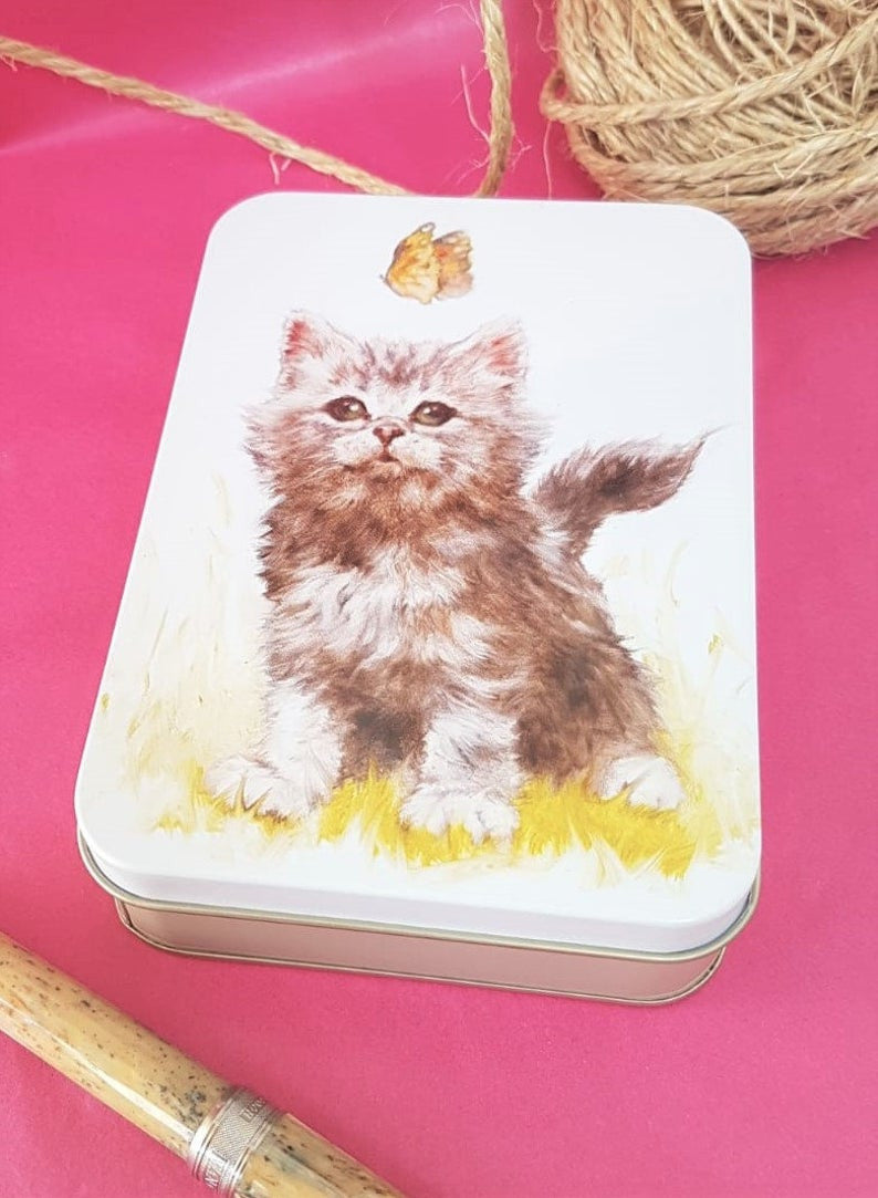 Jo Stockdale Best Friends Kitten Small Rectangular Tin.
