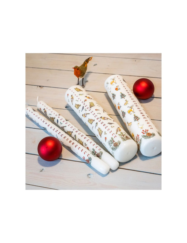 Alison Gardiner Winter Wildlife Pillar Advent Candle
