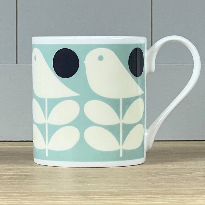 Early Bird Light Blue Bone China Mug by Orla Kiely