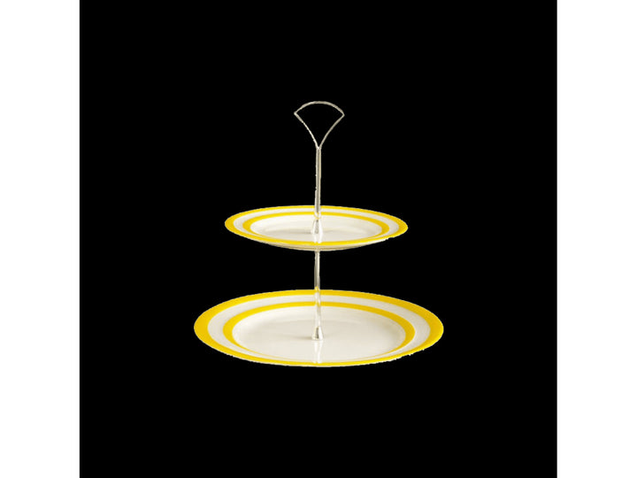 Cornishware Two-Tier Cake Stand - yellow