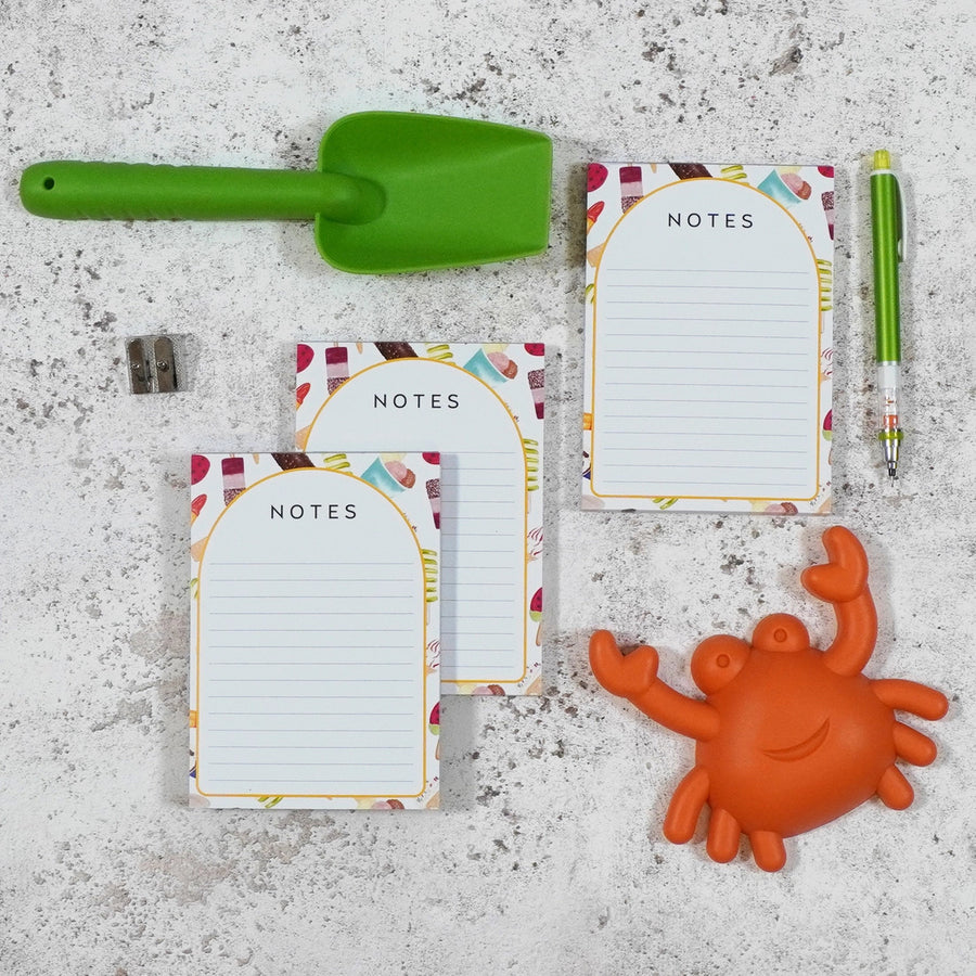 Ice Cream A6 Notepad by Corinne Alexander. Made in the UK