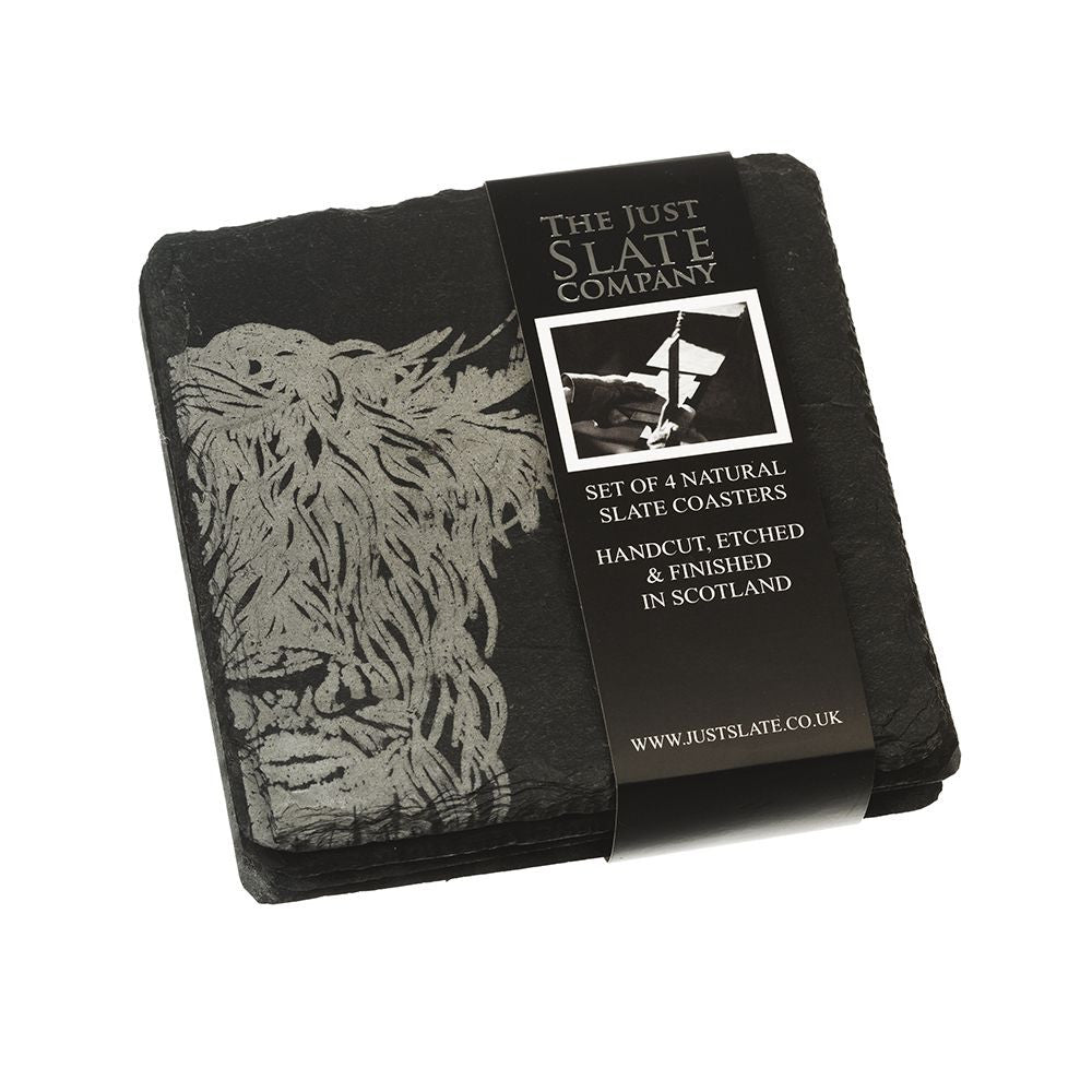 Highland Cow Slate Coasters by Selbrae House.