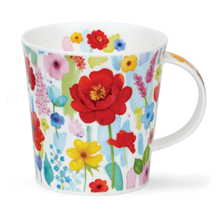 Dunoon Cairngorm Floral Burst Fine bone china mug - Red