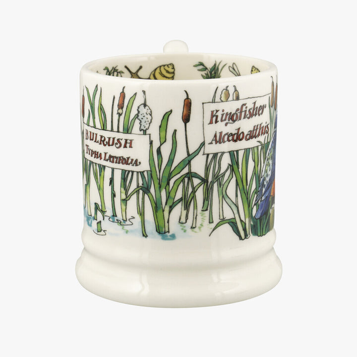 Emma Bridgewater Kingfisher and Bulrush Half Pint Mug. 