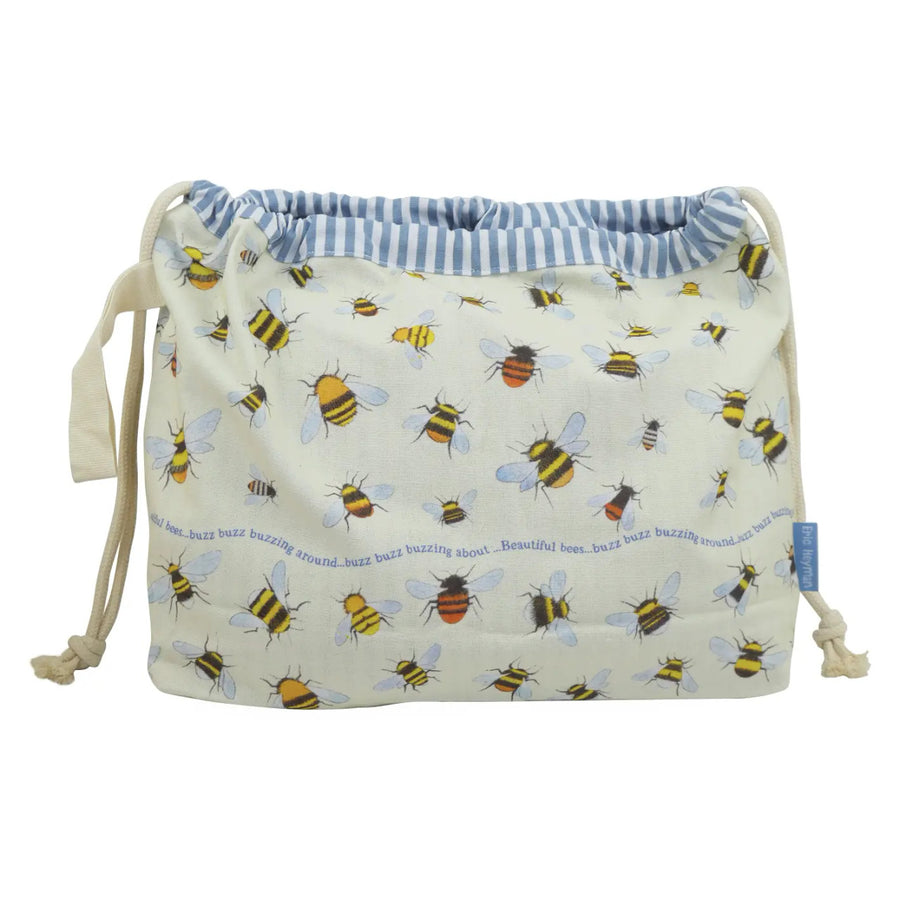Bees Drawstring Cotton Bag from Emma Ball