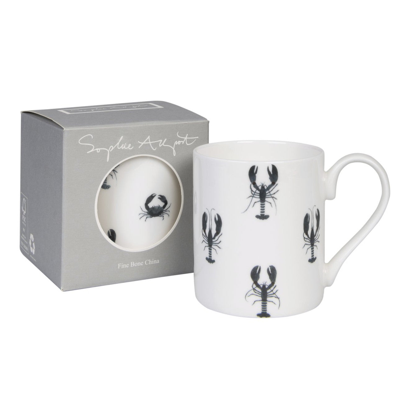 Sophie Allport bone china Lobster mug boxed.