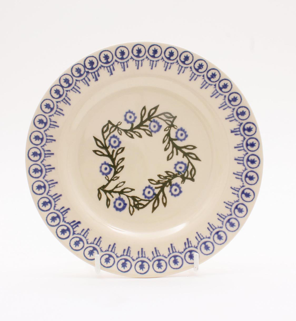 Brixton Pottery Floral Garland handmade pottery 9 inch side plate