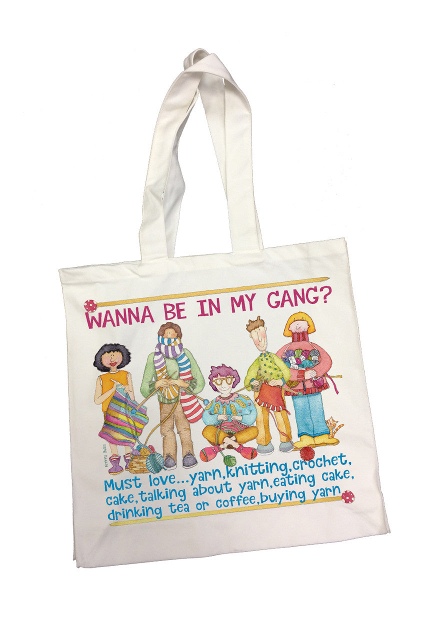 Wanna Be in My Gang?  . . . 100% cotton Canvas Bag from Emma Ball.