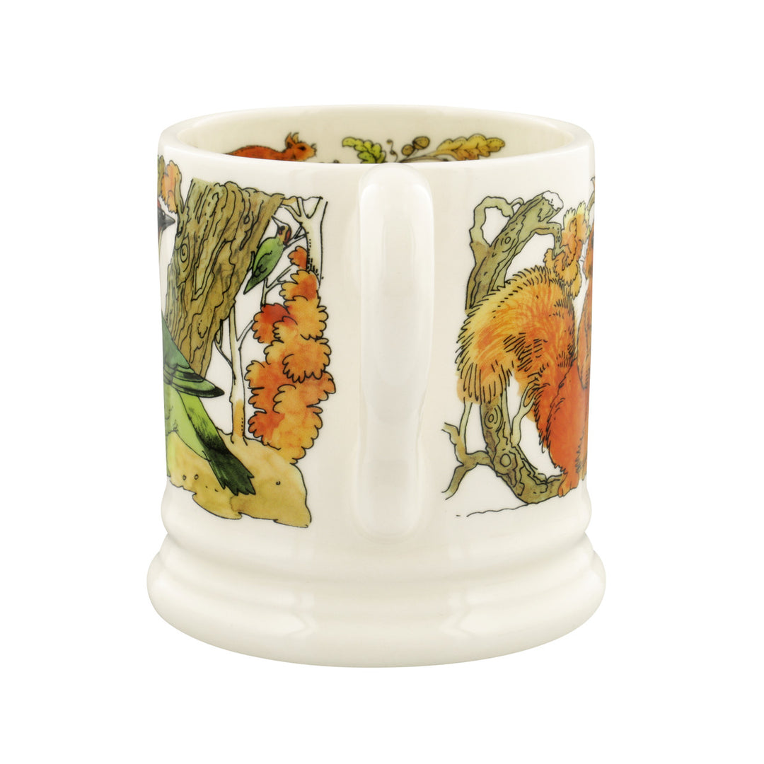 Emma Bridgewater Green Woodpecker and Red Squirrel Half Pint mug