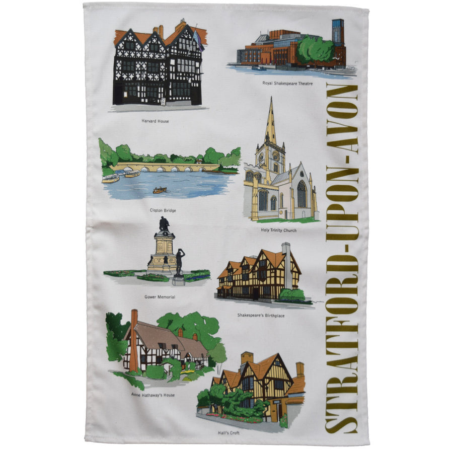 Stratford-upon-Avon Landmarks Tea Towel