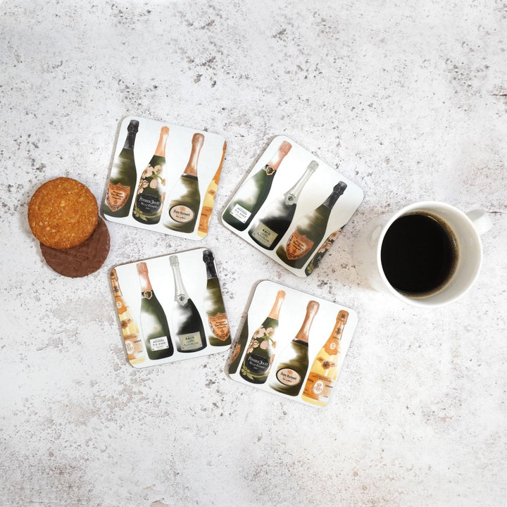 Champagne Coaster Set by Corinne Alexander