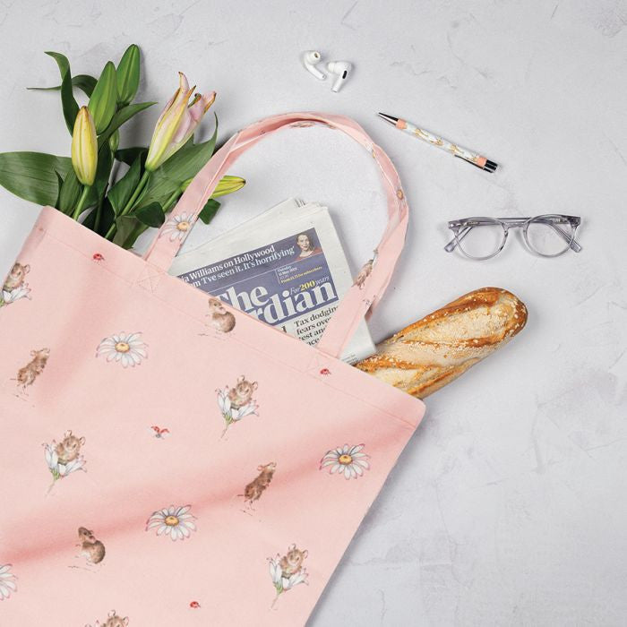 'Oops A Daisy' Mouse Foldable Shopping Bag by Wrendale Designs