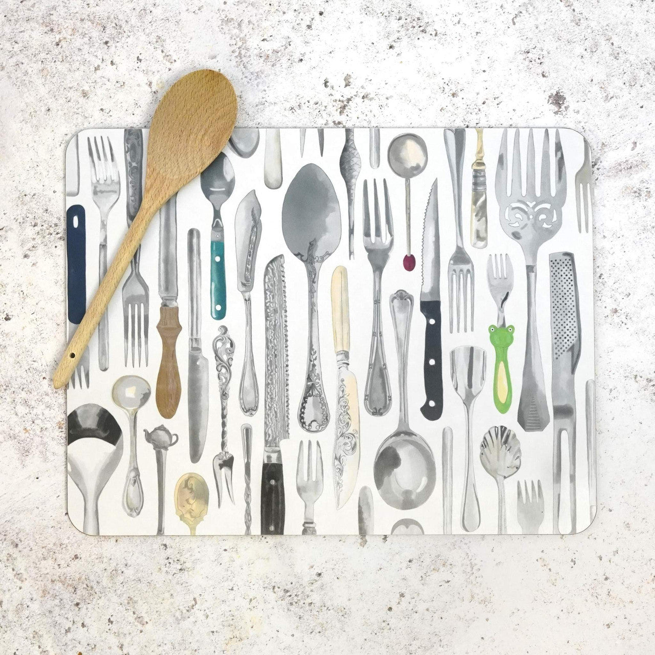 Cutlery Table Mat for Pots and Pans by Corinne Alexander.