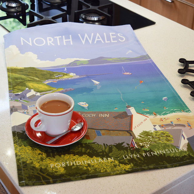 North Wales - Porthdinllaen Tea Towel by Town Towels.