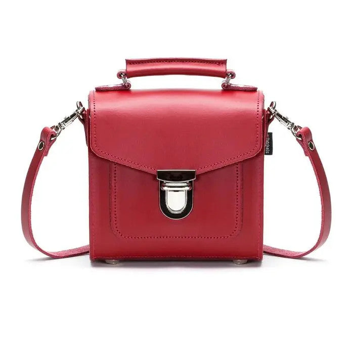 Handmade Leather Sugarcube Red Small Handbag by Zatchels.