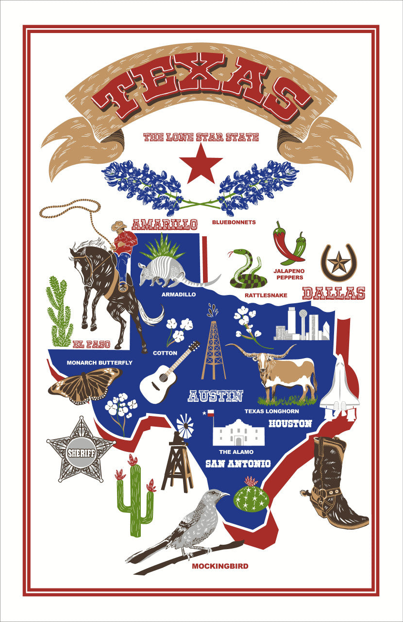 Texas 100% Cotton tea towel by Ulster Weavers.