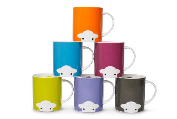 herdy Peep mug in 6 fun colors. Bone china made in England.