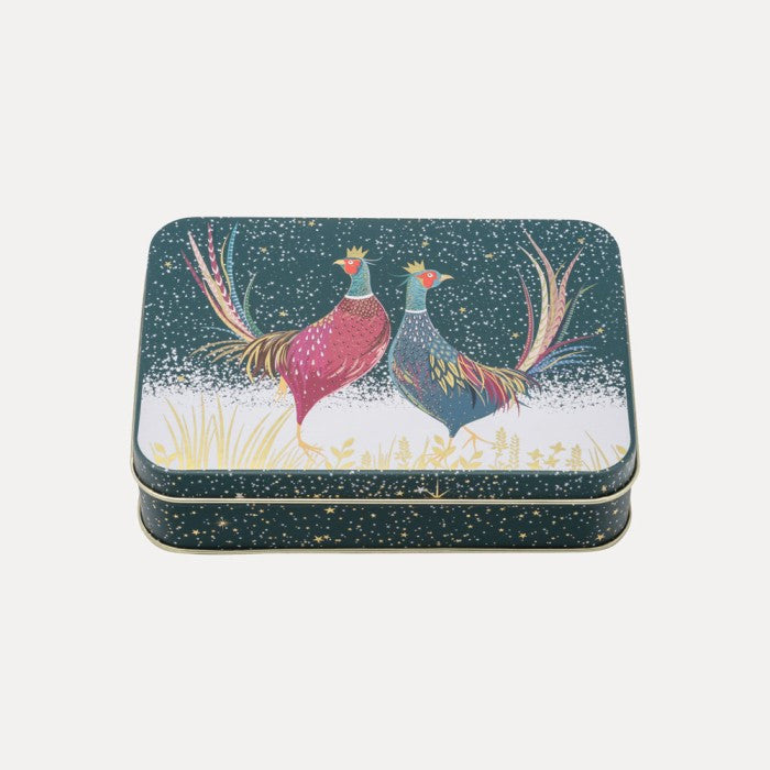 Pheasants Small Rectangular Tin by Sara Miller