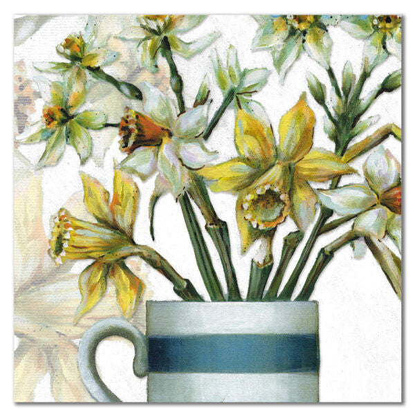 Daffodils Greetings Card by Emma Ball.