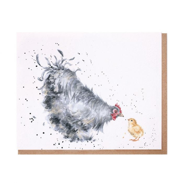 'Mother Hen' Blank Greetings Card by Hannah Dale for Wrendale Designs.