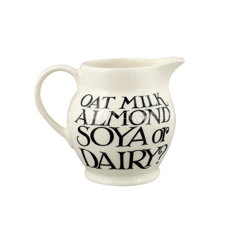 Emma Bridgewater handmade pottery Black Toast Soya or Dairy 1/2 Pint Jug.