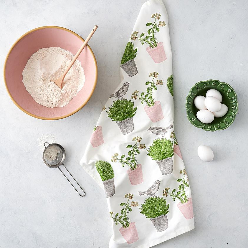 Thornback & Peel Cactus & Bird 100% Cotton Tea Towel