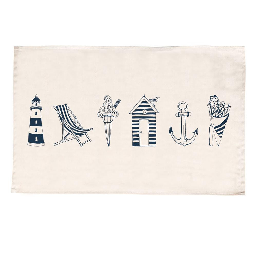 100% organic cotton Nautical Tea Towel from Victoria Eggs.