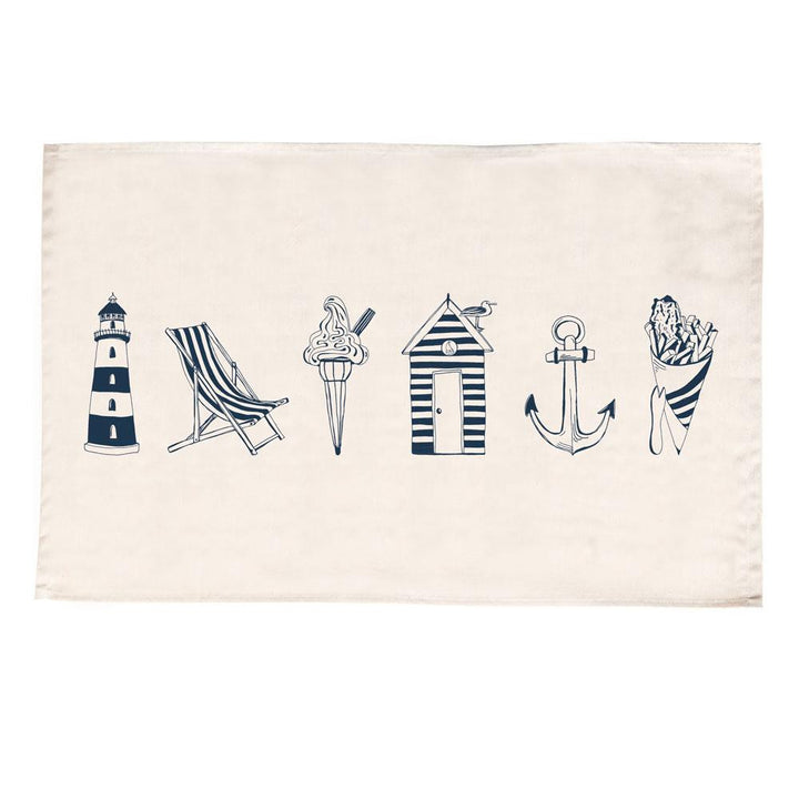 100% organic cotton Nautical Tea Towel from Victoria Eggs.