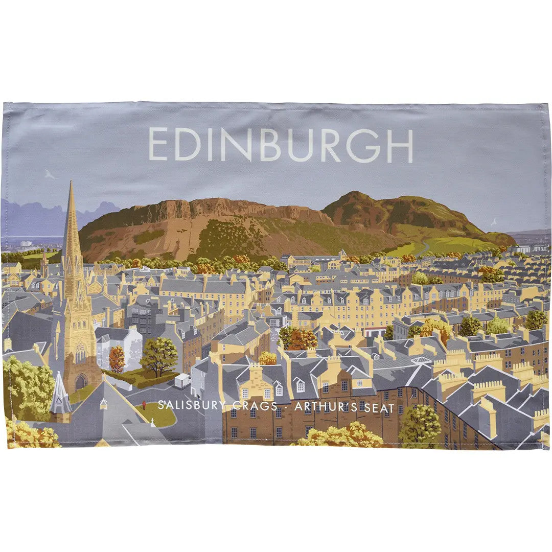 Edinburgh - Aurthur's Seat, Salisbury Crags Tea Towel
