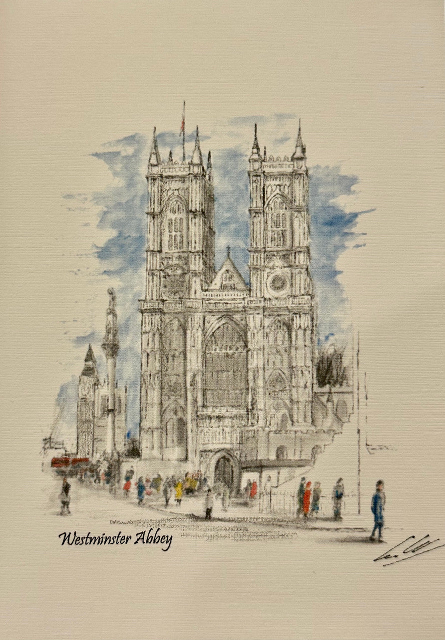 Westminster Abbey Card by British Artist Sean Webb