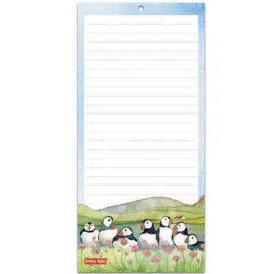 Sea Thrift Puffins Lined Magnetic Notepad