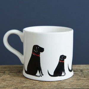 Black Labrador pottery mug from Sweet William Designs.